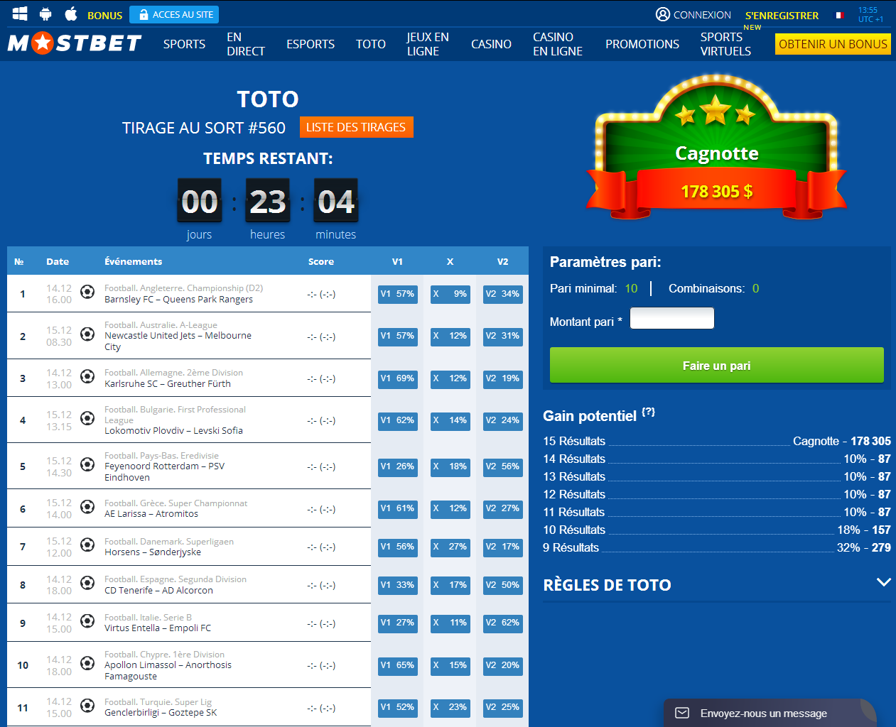 Mostbet Toto Betting